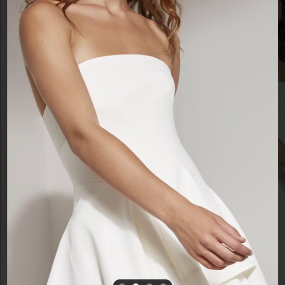 White maxi trumpet strapless dress - Picture 2 of 7